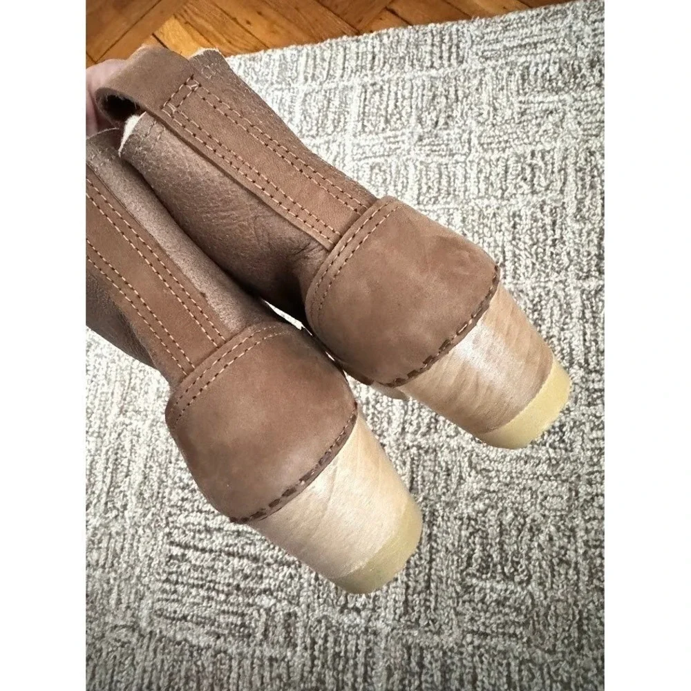 No.6 Mid-Heel Shearling‎ Clog Boots in Honey Aviator – EU 36